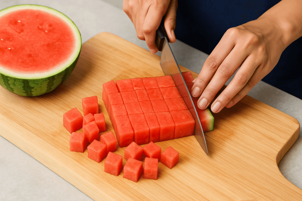 Dice the watermelon