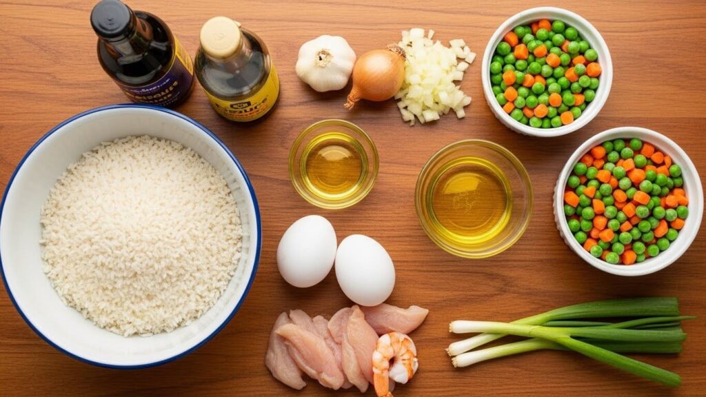 Ingredients for Basic Fried Rice